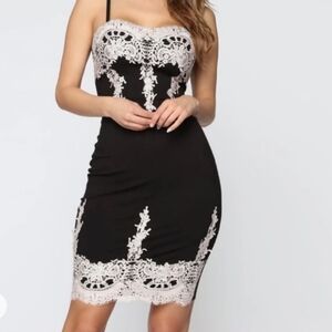 Haute Monde Black and White Adjustable Strap Bodycon Women's Dress Size S NWT